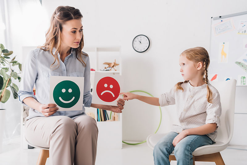 enfant en séance de gestion des émotions